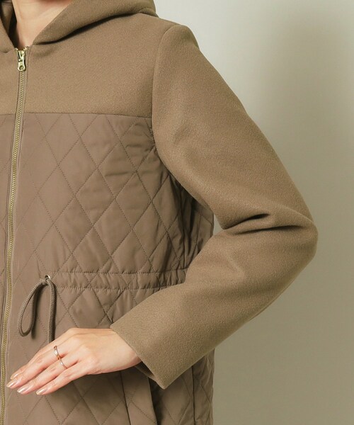 【セール】【ウエストドロスト仕様】異素材切替キルトコート（その他アウター）｜ITS'DEMO（イッツデモ）