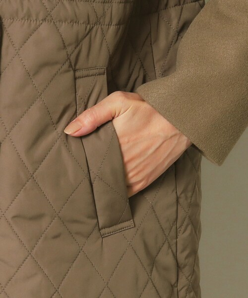 【セール】【ウエストドロスト仕様】異素材切替キルトコート（その他アウター）｜ITS'DEMO（イッツデモ）