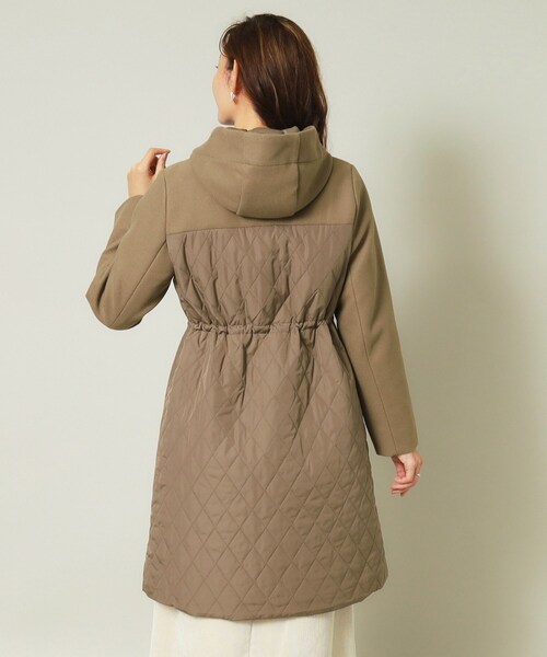 【セール】【ウエストドロスト仕様】異素材切替キルトコート（その他アウター）｜ITS'DEMO（イッツデモ）