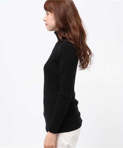 OUTLET（アウトレット）の「【Sheta】リブハイネックニット（ニット/セーター・レディース・ブラック・FREE）」の3枚目の写真