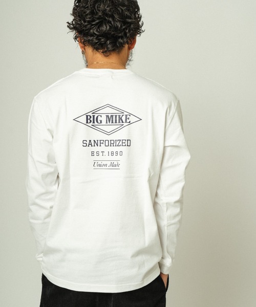 BIG MIKE ビッグマイク 新ボディベーシックロゴ プリント長袖Tシャツ ロンT // 102438305（Tシャツ/カットソー）｜BIG MIKE（ビッグマイク）