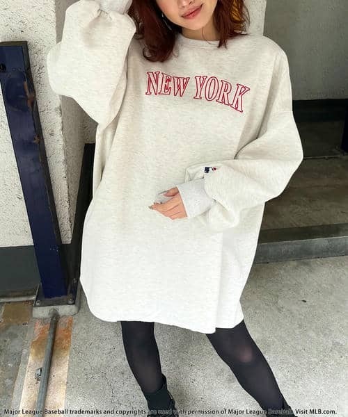 BACK TO THE FIELD（バック トゥー ザ フィールド）の「【MLB】2WAY刺しゅうロゴスウェット（ワンピース・レディース・オフホワイト/ブラック/ライトグレー・FREE）」の14枚目の写真