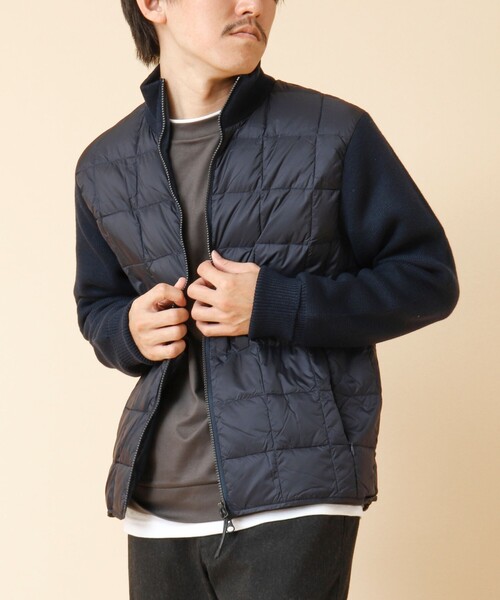 TAION（タイオン）の「【TAION/タイオン】ハイネックWジップ ニットスリーブ ダウンジャケット 24AW（ブルゾン・メンズ・ブラック/ダークネイビー・M/L/XL）」の3枚目の写真