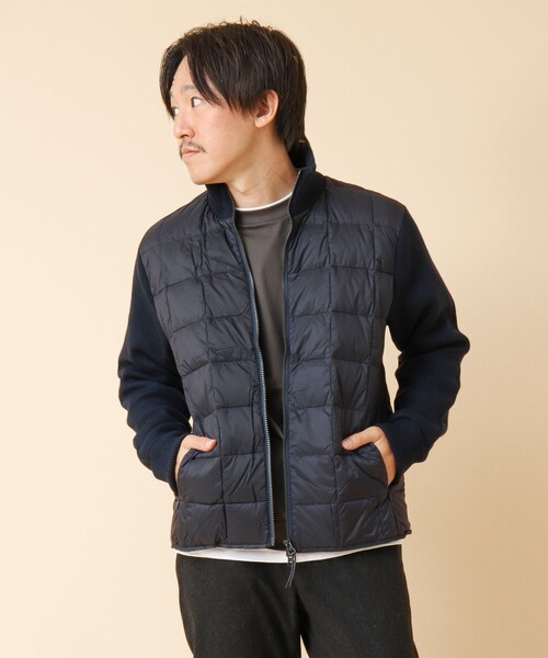 TAION（タイオン）の「【TAION/タイオン】ハイネックWジップ ニットスリーブ ダウンジャケット 24AW（ブルゾン・メンズ・ブラック/ダークネイビー・M/L/XL）」の4枚目の写真