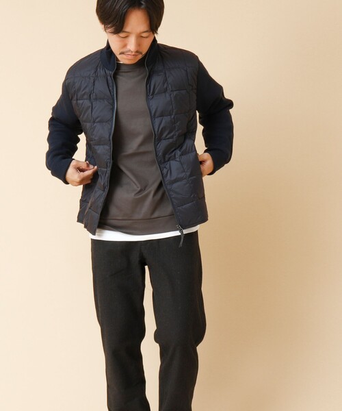 TAION（タイオン）の「【TAION/タイオン】ハイネックWジップ ニットスリーブ ダウンジャケット 24AW（ブルゾン・メンズ・ブラック/ダークネイビー・M/L/XL）」の15枚目の写真