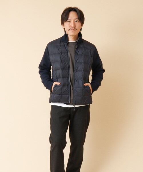 TAION（タイオン）の「【TAION/タイオン】ハイネックWジップ ニットスリーブ ダウンジャケット 24AW（ブルゾン・メンズ・ブラック/ダークネイビー・M/L/XL）」の16枚目の写真