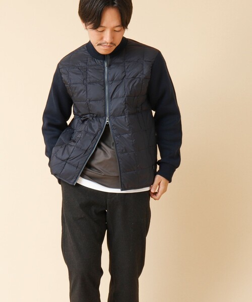 TAION（タイオン）の「【TAION/タイオン】ハイネックWジップ ニットスリーブ ダウンジャケット 24AW（ブルゾン・メンズ・ブラック/ダークネイビー・M/L/XL）」の5枚目の写真