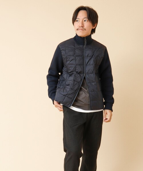 TAION（タイオン）の「【TAION/タイオン】ハイネックWジップ ニットスリーブ ダウンジャケット 24AW（ブルゾン・メンズ・ブラック/ダークネイビー・M/L/XL）」の7枚目の写真