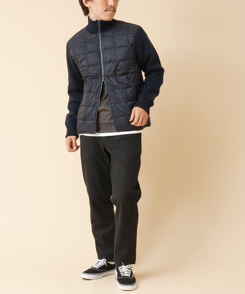 TAION（タイオン）の「【TAION/タイオン】ハイネックWジップ ニットスリーブ ダウンジャケット 24AW（ブルゾン・メンズ・ブラック/ダークネイビー・M/L/XL）」の8枚目の写真