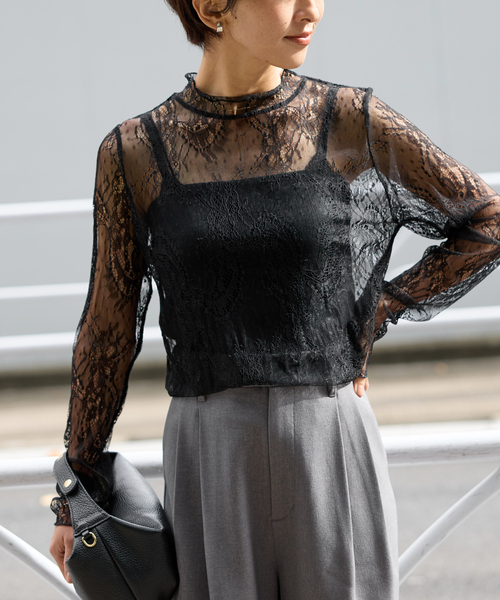 1度着用⭐︎machatt⭐︎ラッセルレーストップス ラッセルストレッチレースハイネック（Tシャツ/カットソー）｜JOURNAL