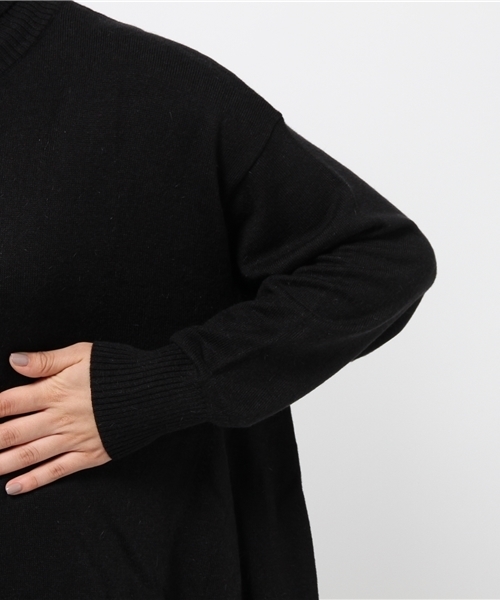 Omekashi（オメカシ）の「【Omekashi】アンゴラ混たっぽりタートルプルオーバー（ニット/セーター・レディース・チャコールグレー/オフホワイト/オレンジ/ブラック・ﾌﾘ-）」の9枚目の写真