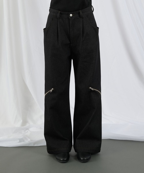 セール】RIGID DENIM ZIP DESIGN PANTS／リジットデニムジップデザイン