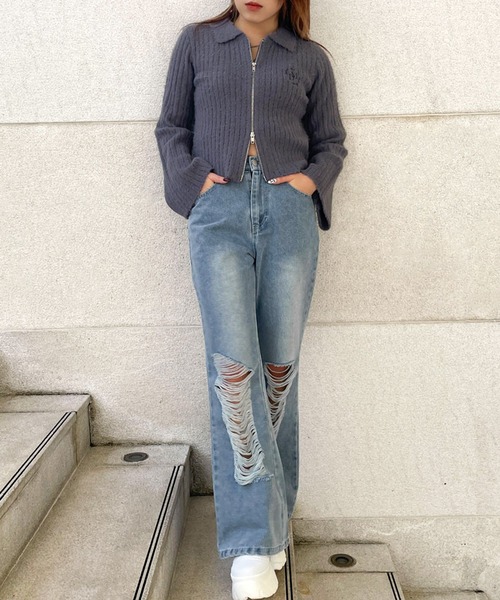 GORGE（ゴージ）の「フレアーダメージデニムパンツ（デニムパンツ・レディース・ブルー/ブルー系その他・F）」の3枚目の写真