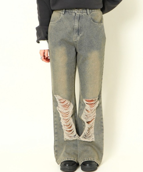 GORGE（ゴージ）の「フレアーダメージデニムパンツ（デニムパンツ・レディース・ブルー/ブルー系その他・F）」の6枚目の写真