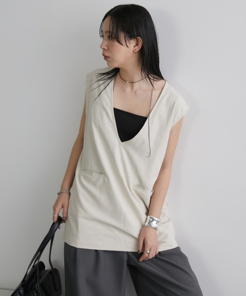 Papas ブラック Vネック ベスト M 新品 10-162304-0719-4.jpg