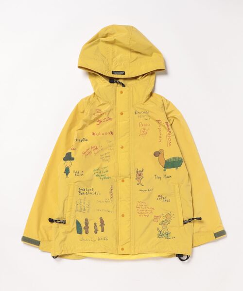 DENIM DUNGAREE（デニムダンガリー）の「Scribble Mountain Hoodie（マウンテンパーカー・キッズ・イエロー・130）」の4枚目の写真