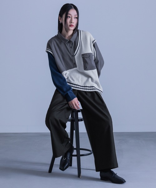 kOhAKU(コハク)の「ハイウエストタックパンツ(その他パンツ・レディース・グレー/ブラック・L~LL/S~M/3L)」の21枚目の写真