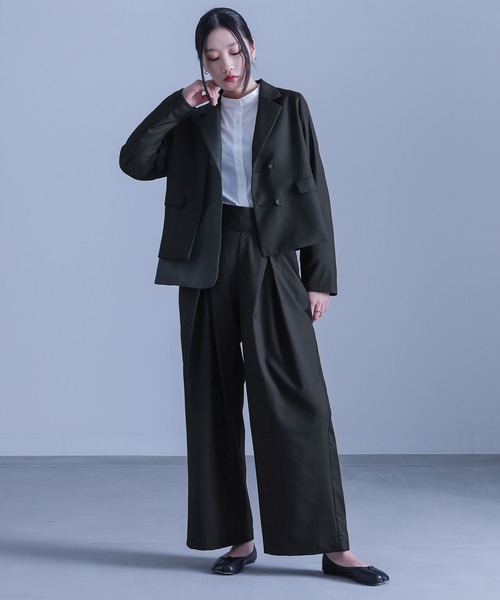 kOhAKU(コハク)の「ハイウエストタックパンツ(その他パンツ・レディース・グレー/ブラック・L~LL/S~M/3L)」の15枚目の写真