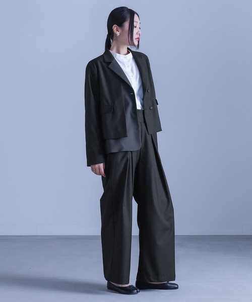 kOhAKU(コハク)の「ハイウエストタックパンツ(その他パンツ・レディース・グレー/ブラック・L~LL/S~M/3L)」の11枚目の写真