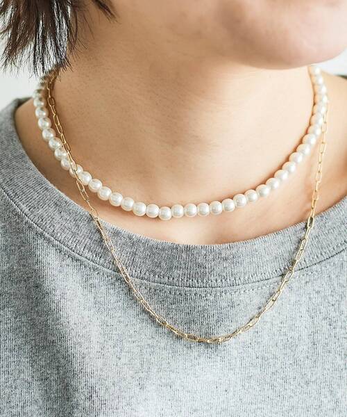 le.coeur blanc（ルクールブラン）の「パール×チェーン2連ネックレス（ネックレス・レディース・ゴールド・FREE）」の3枚目の写真