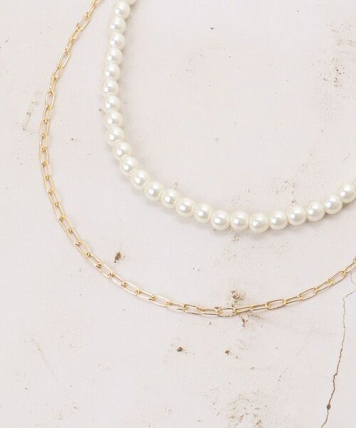 le.coeur blanc（ルクールブラン）の「パール×チェーン2連ネックレス（ネックレス・レディース・ゴールド・FREE）」の6枚目の写真