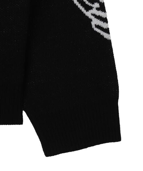 WEGO（ウィゴー）の「WEGO/ジャガードグラフィックニットZIPパーカー（カーディガン/ボレロ・メンズ・ブラック/ホワイト・MEDIUM/LARGE）」の8枚目の写真