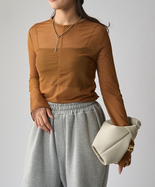 Lui's（ルイス）の「シアートップス（Tシャツ/カットソー・レディース・グレー/ブラック/ホワイト/ブラウン・FREE）」の14枚目の写真