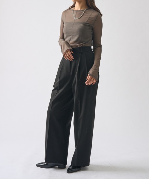 Lui's（ルイス）の「シアートップス（Tシャツ/カットソー・レディース・グレー/ブラック/ホワイト/ブラウン・FREE）」の10枚目の写真