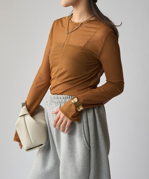 Lui's（ルイス）の「シアートップス（Tシャツ/カットソー・レディース・グレー/ブラック/ホワイト/ブラウン・FREE）」の13枚目の写真