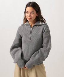 a2o ハイネックジッパーニット ダークグレー M XU（エックスユー）の「【XU/エックスユー】half zip high neck