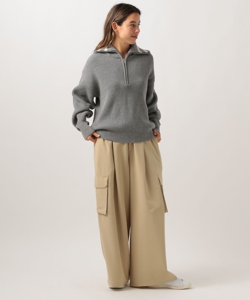 BAYFLOW(ベイフロー)の「ラインカラーハーフジッププルオーバー(ニット/セーター・レディース・オフホワイト/グレー・FREE)」の17枚目の写真