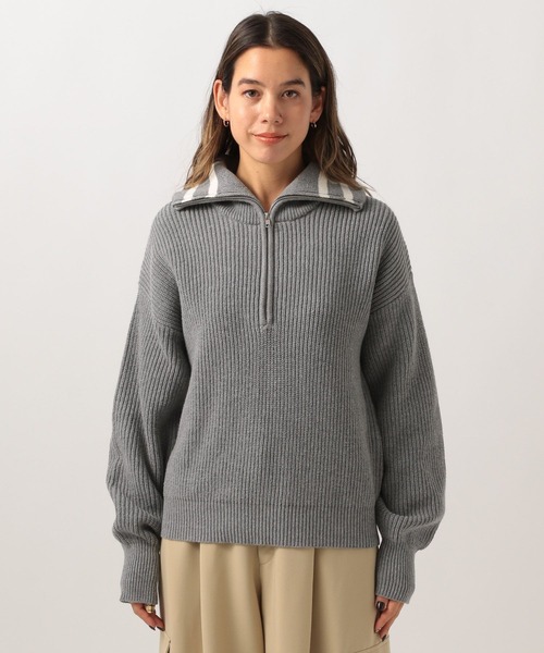 BAYFLOW(ベイフロー)の「ラインカラーハーフジッププルオーバー(ニット/セーター・レディース・オフホワイト/グレー・FREE)」の11枚目の写真