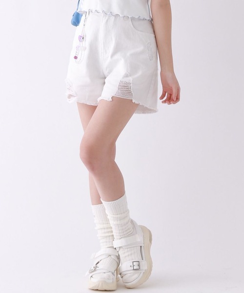 repipi armario（レピピ アルマリオ）の「ダメージデニムショートパンツ（デニムパンツ・キッズ・グレー系その他/ブルー/ブルー系その他/ブラック系その他/ホワイト・SMALL/LARGE/MEDIUM）」の2枚目の写真