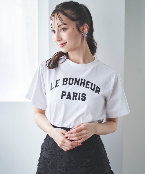 31 Sons de mode(トランテアン ソン ドゥ モード)の「ロゴプリントTシャツ(Tシャツ/カットソー・レディース・ブラック/オフホワイト・フリー)」の1枚目の写真