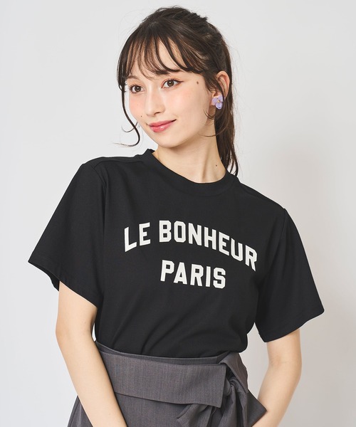 31 Sons de mode(トランテアン ソン ドゥ モード)の「ロゴプリントTシャツ(Tシャツ/カットソー・レディース・ブラック/オフホワイト・フリー)」の2枚目の写真