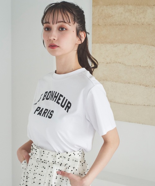31 Sons de mode(トランテアン ソン ドゥ モード)の「ロゴプリントTシャツ(Tシャツ/カットソー・レディース・ブラック/オフホワイト・フリー)」の6枚目の写真