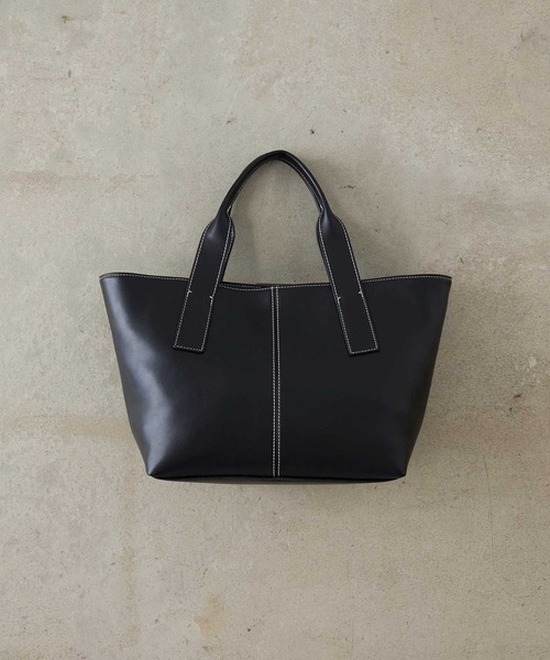 EFOLE(エフォル)の「【ZOZO限定】Smooth stitch tote bag / スムース ステッチ トートバッグ(トートバッグ・レディース・ブラック/ベージュ・FREE)」の10枚目の写真