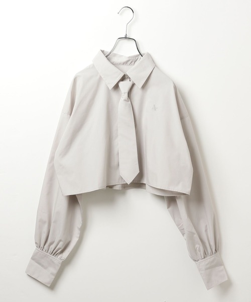 GLOBAL WORK(グローバルワーク)の「ネクタイクロップドシャツ/AND YUA ANY/251538(シャツ/ブラウス・キッズ・ライトブルー/ライトグレー/ネイビー・FREE)」の17枚目の写真