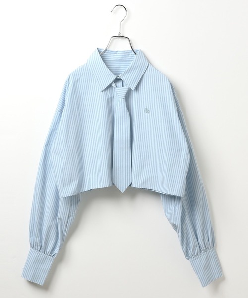 GLOBAL WORK(グローバルワーク)の「ネクタイクロップドシャツ/AND YUA ANY/251538(シャツ/ブラウス・キッズ・ライトブルー/ライトグレー/ネイビー・FREE)」の18枚目の写真