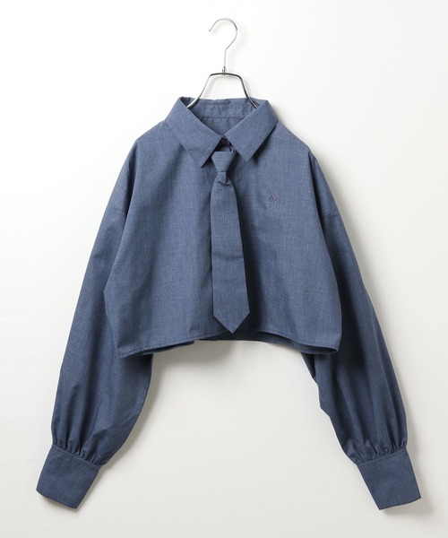 GLOBAL WORK(グローバルワーク)の「ネクタイクロップドシャツ/AND YUA ANY/251538(シャツ/ブラウス・キッズ・ライトブルー/ライトグレー/ネイビー・FREE)」の19枚目の写真