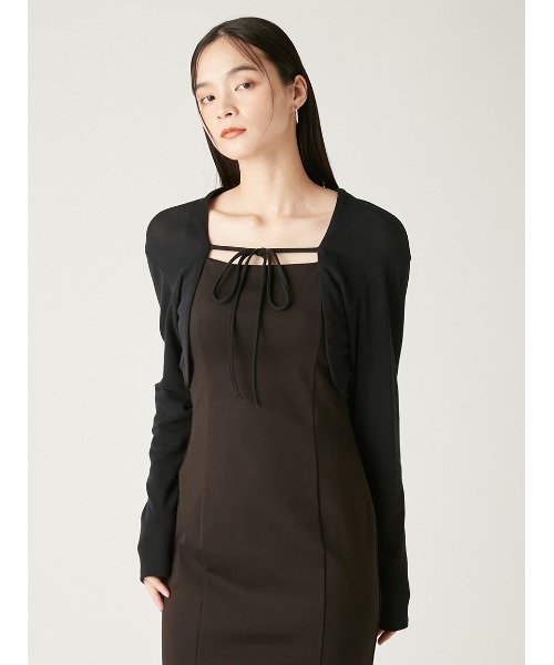 FRAY I.D（フレイアイディー）の「ドライタッチコンパクトカットボレロ（カーディガン/ボレロ・レディース・アイボリー/ブラック/ライトブルー・FREE）」の5枚目の写真