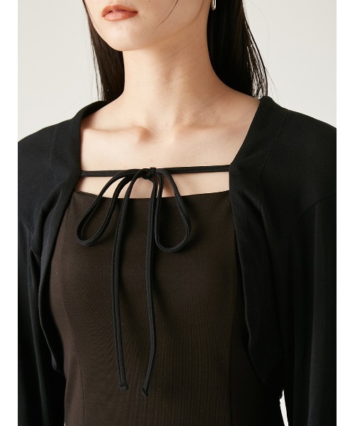 FRAY I.D（フレイアイディー）の「ドライタッチコンパクトカットボレロ（カーディガン/ボレロ・レディース・アイボリー/ブラック/ライトブルー・FREE）」の8枚目の写真