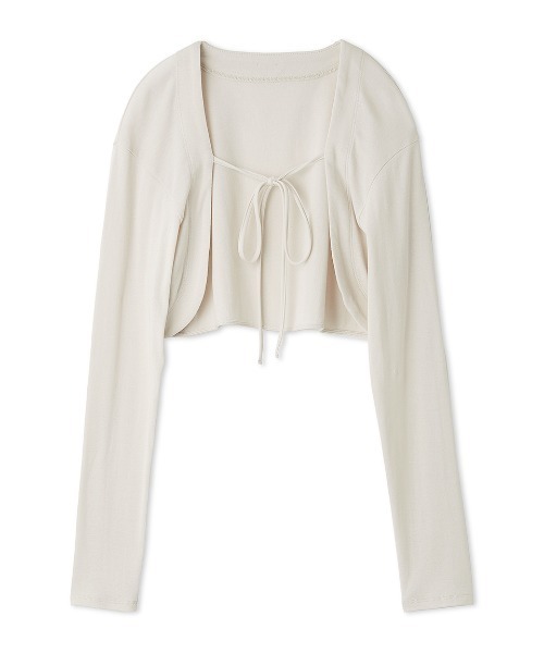 FRAY I.D（フレイアイディー）の「ドライタッチコンパクトカットボレロ（カーディガン/ボレロ・レディース・アイボリー/ブラック/ライトブルー・FREE）」の16枚目の写真