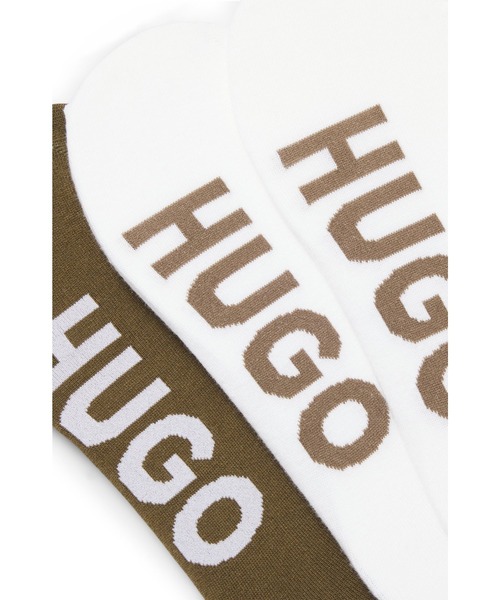 HUGO(ヒューゴ)の「インビジブルソックス3足セット ラージロゴ(ソックス/靴下・メンズ・カーキ・39-40/41-42/43-44)」の3枚目の写真
