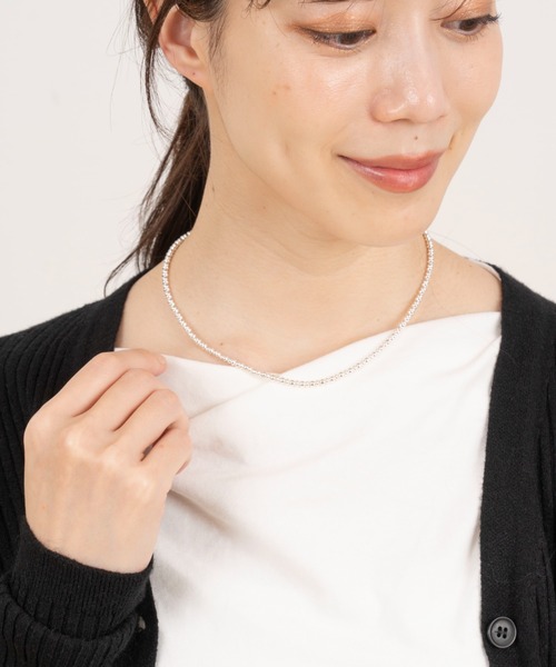 Harpo(アルポ)の「【Harpo/アルポ】ナバホパール シルバー ネックレス ビーズ3mm(ネックレス・レディース・シルバー・FREE)」の5枚目の写真