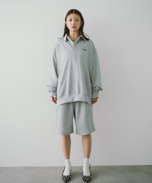 HANNE（アン）の「ハーフスウェットパンツ（スウェットパンツ・レディース・ネイビー/グレー・FREE）」の15枚目の写真