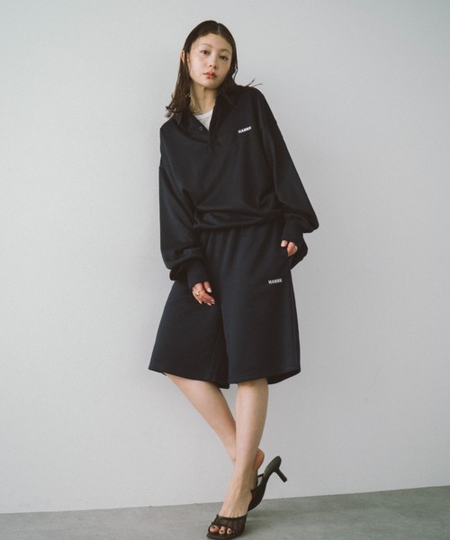 HANNE（アン）の「ハーフスウェットパンツ（スウェットパンツ・レディース・ネイビー/グレー・FREE）」の6枚目の写真