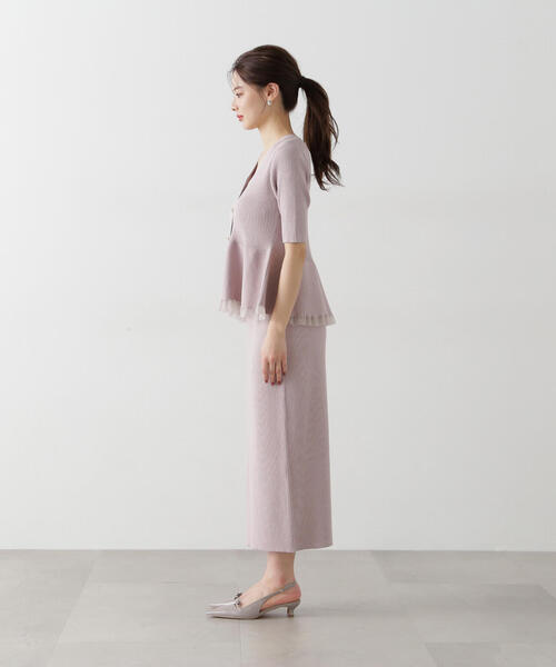 PROPORTION BODY DRESSING（プロポーションボディドレッシング）の「裾シアーペプラムニットセットアップ / 1215140306（ワンピース・レディース・ブラック/ピンク/ライトグリーン・SMALL/MEDIUM/P/S）」の10枚目の写真