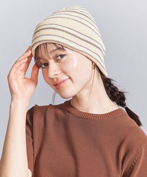 RACAL(ラカル)の「<RACAL>マルチボーダー リバーシブル ニットキャップ(ニットキャップ/ビーニー・レディース・ベージュ/ブラック・FREE)」の3枚目の写真