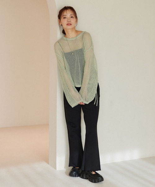 mysty woman（ミスティウーマン）の「スウェットフレアパンツ  320383（スウェットパンツ・レディース・グレー/ブラック/ピンク・FREE）」の9枚目の写真